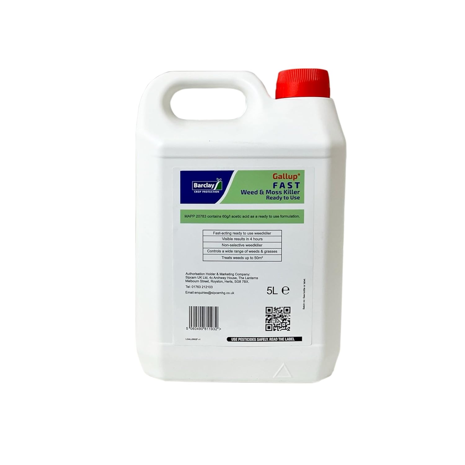 Gallup 5L RTU Fast-Acting Weedkiller and Moss Control visible results in 24 hours